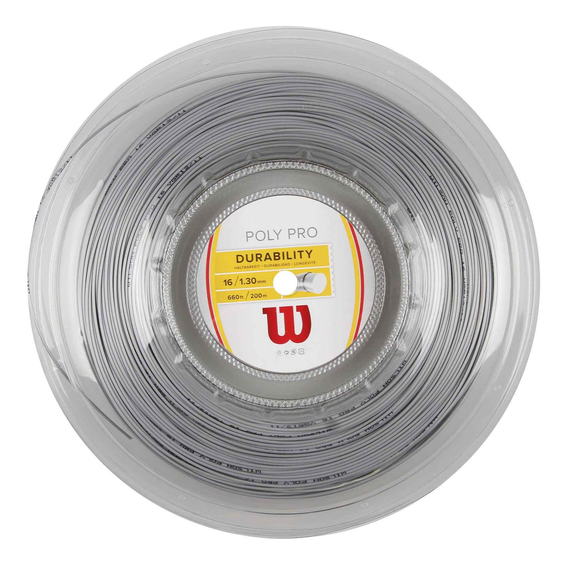 Wilson Poly Pro Bobine Cordage 200m-Argent