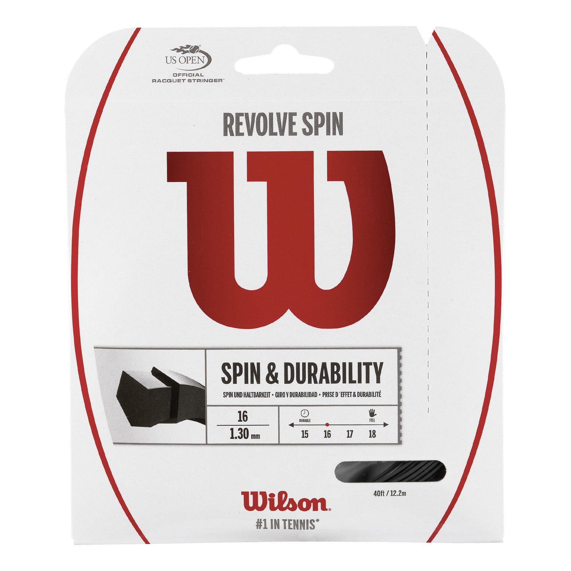 Wilson Revolve Spin Cordage En Garniture 12,2m-Noir
