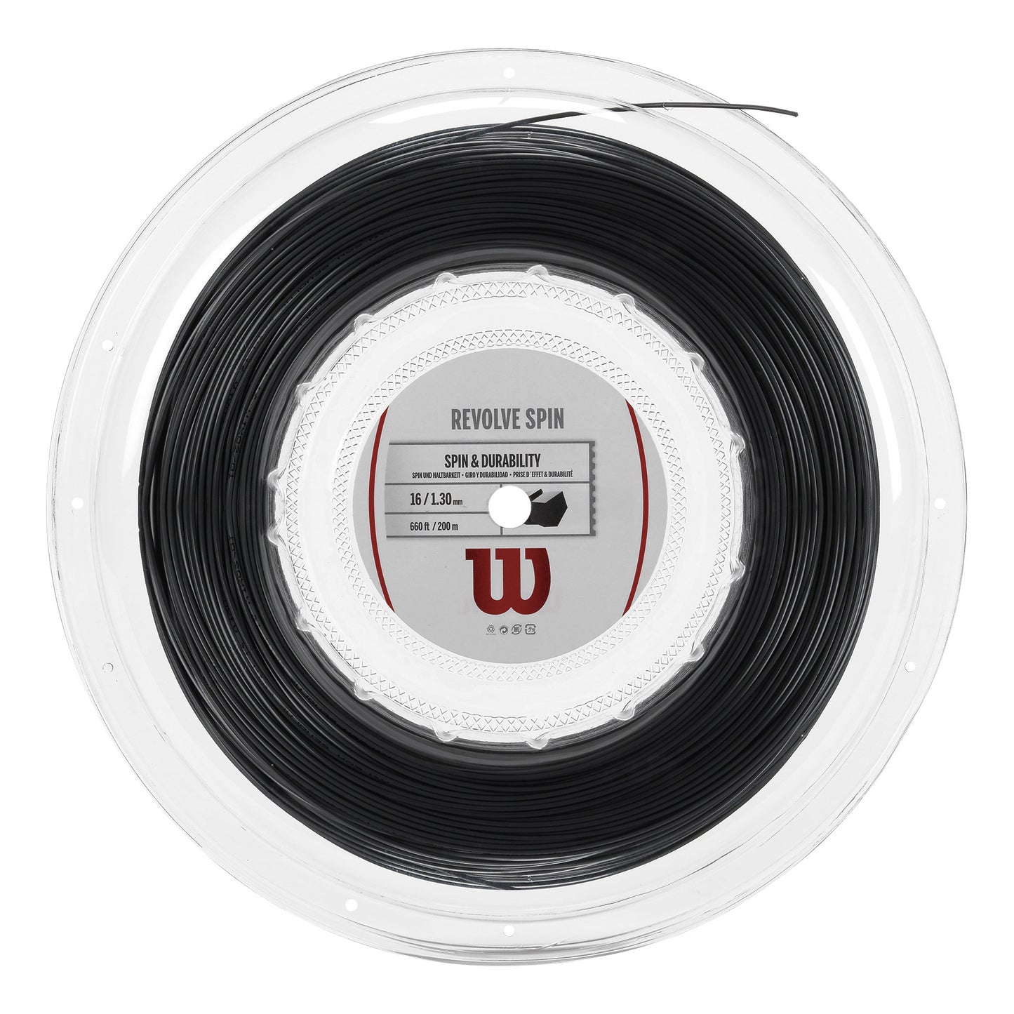 Wilson Revolve Spin Bobine Cordage 200m-Noir