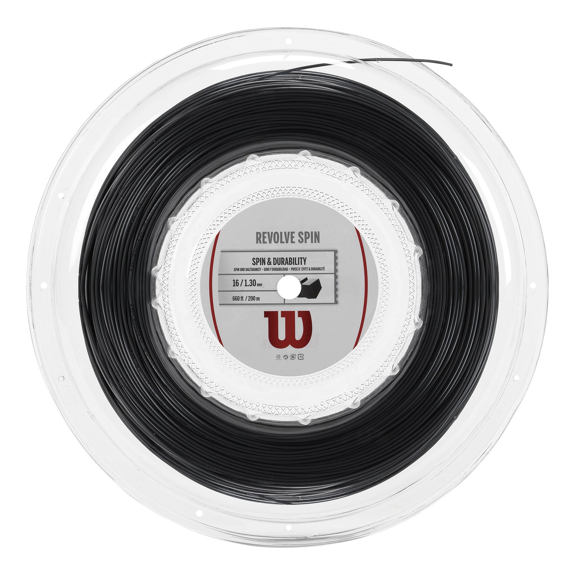 Wilson Revolve Spin Bobine Cordage 200m-Noir