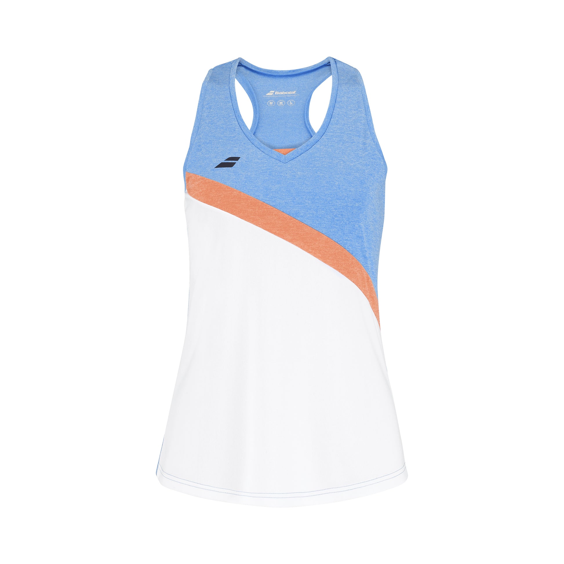Babolat Play Débardeur Tank Top Filles-Blanc,Bleu Clair