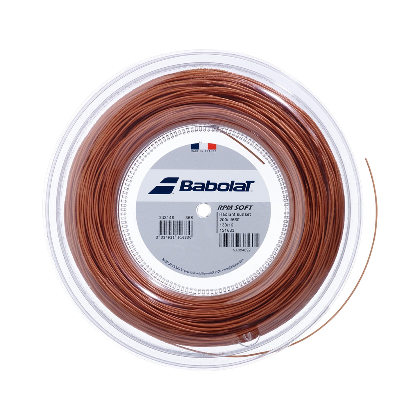 Babolat RPM Soft Bobine Cordage 200m-Rouge Clair