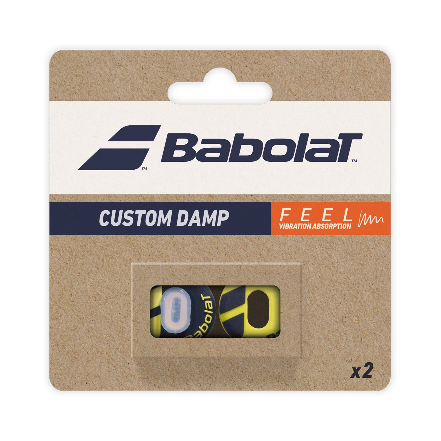 Babolat Custom Damp Antivibrateur Pack De 2 Unités-Noir,Jaune