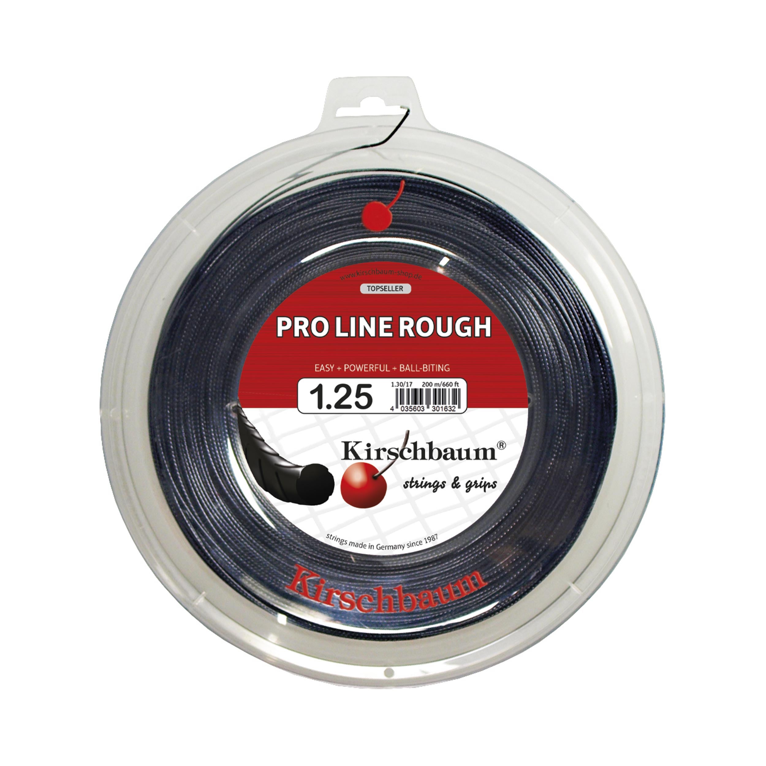 Kirschbaum Pro Line Rough Bobine Cordage 200m-Noir