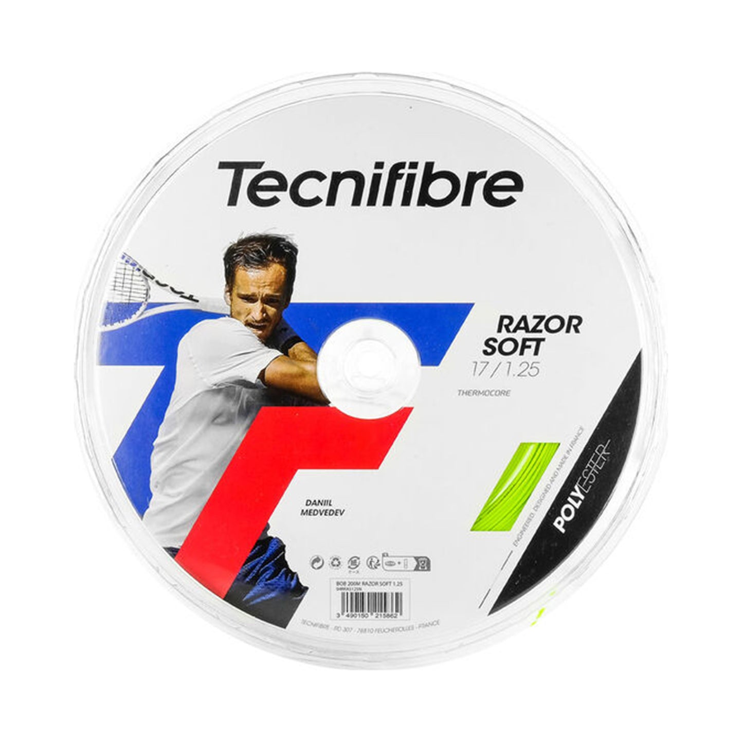 Tecnifibre Razor Soft 200m Bobine Cordage-Jaune Lemon