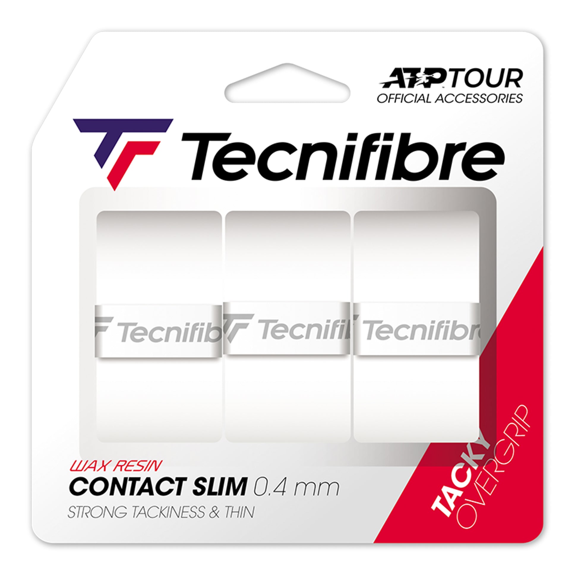 Tecnifibre Contact Slim 3er Pack De 3-Blanc