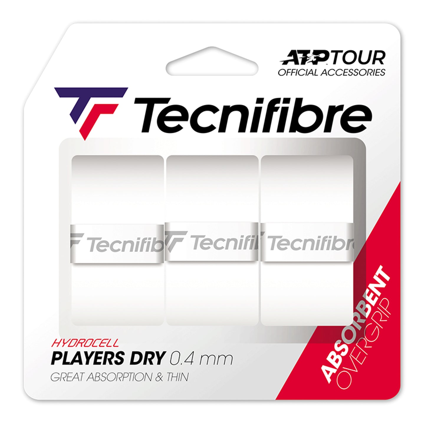 Tecnifibre Players Dry 3er Pack De 3-Blanc