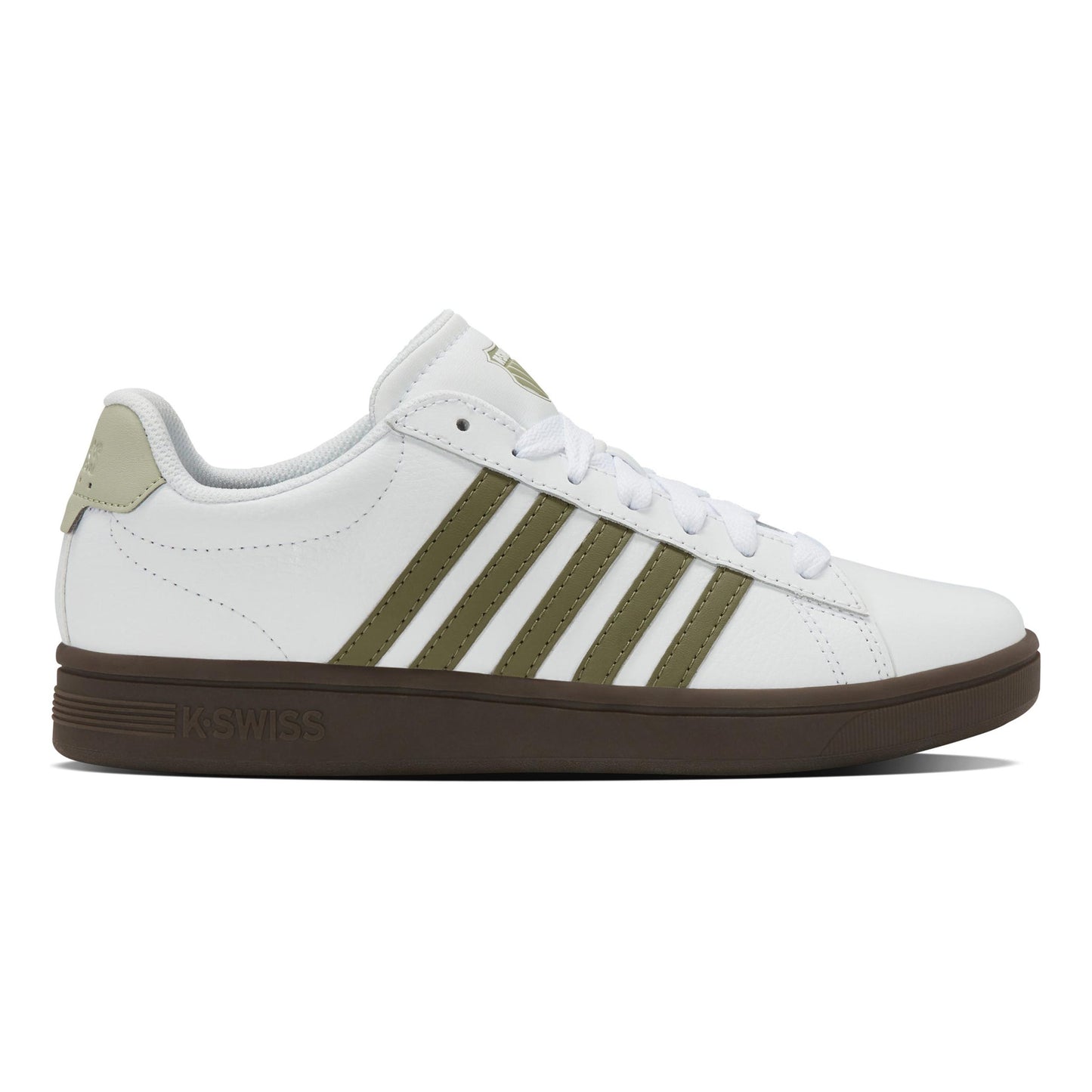 K-Swiss Court Tiebreak II Baskets Hommes-Blanc,Vert Olive