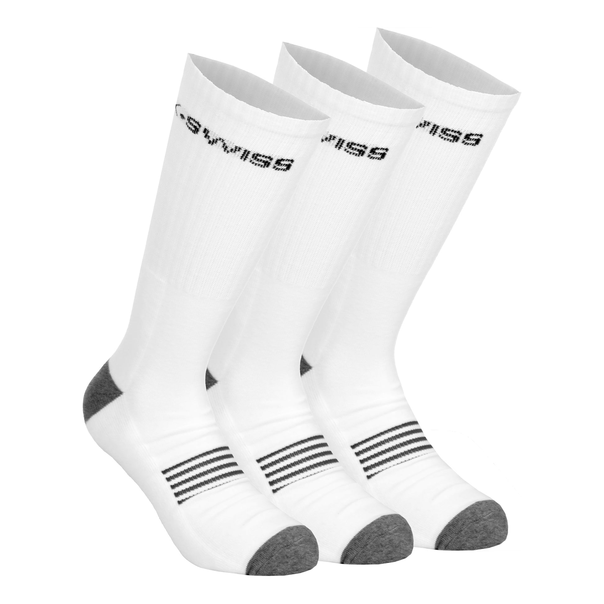 K-Swiss Chaussettes de tennis - Pack de 3 Unisex-blanc, noir