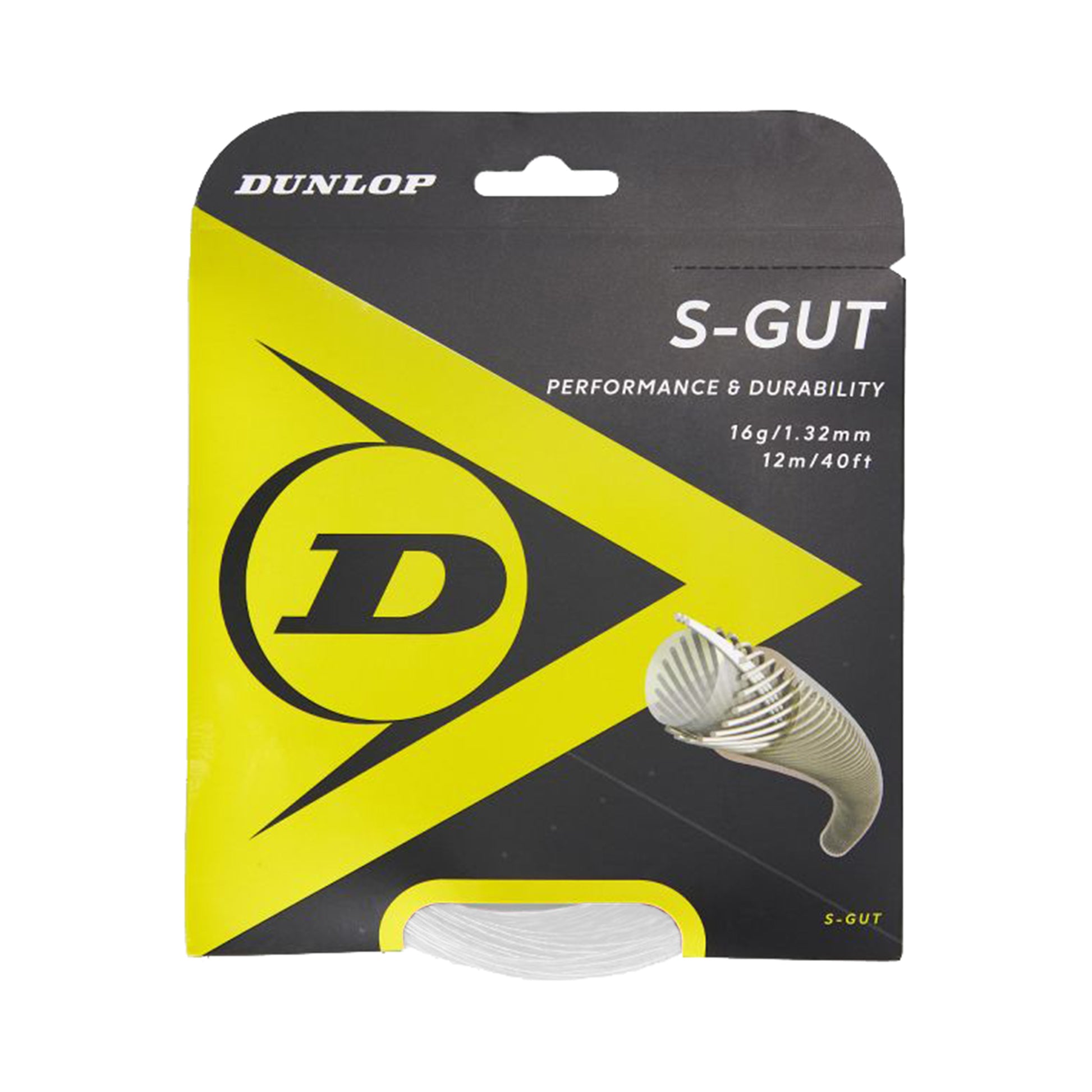 Dunlop S-Gut Cordage En Garniture 12m-Blanc