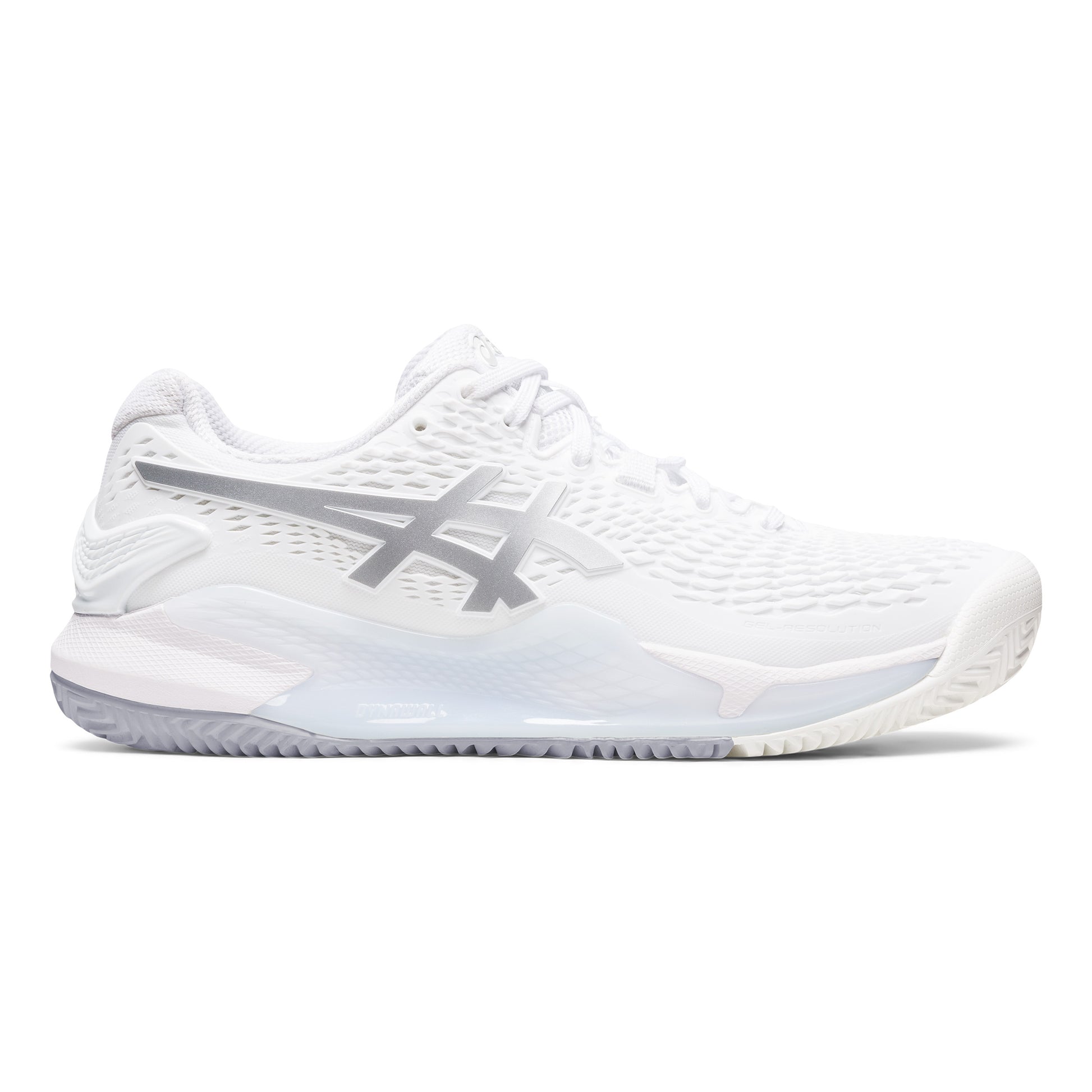 ASICS Gel-Resolution 9 Chaussure terre battue Femmes - blanc, argent