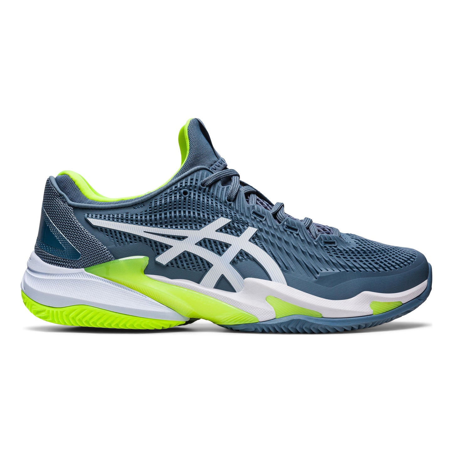 ASICS Court FF 3 Chaussure terre battue Hommes - bleu, vert fluo