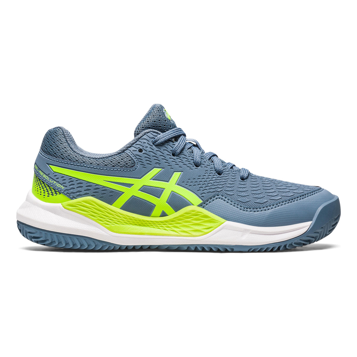 ASICS Gel-Resolution 9 GS Chaussure terre battue Enfants - bleu foncé, vert fluo