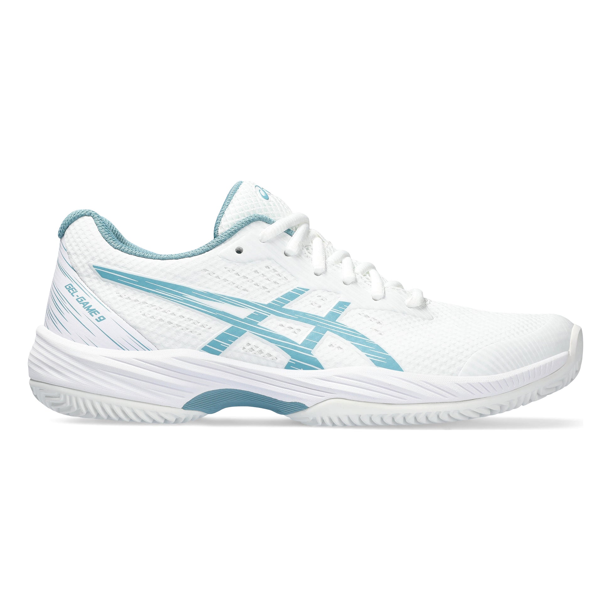 ASICS Gel-Game 9 Chaussure terre battue Femmes - blanc, bleu petrol