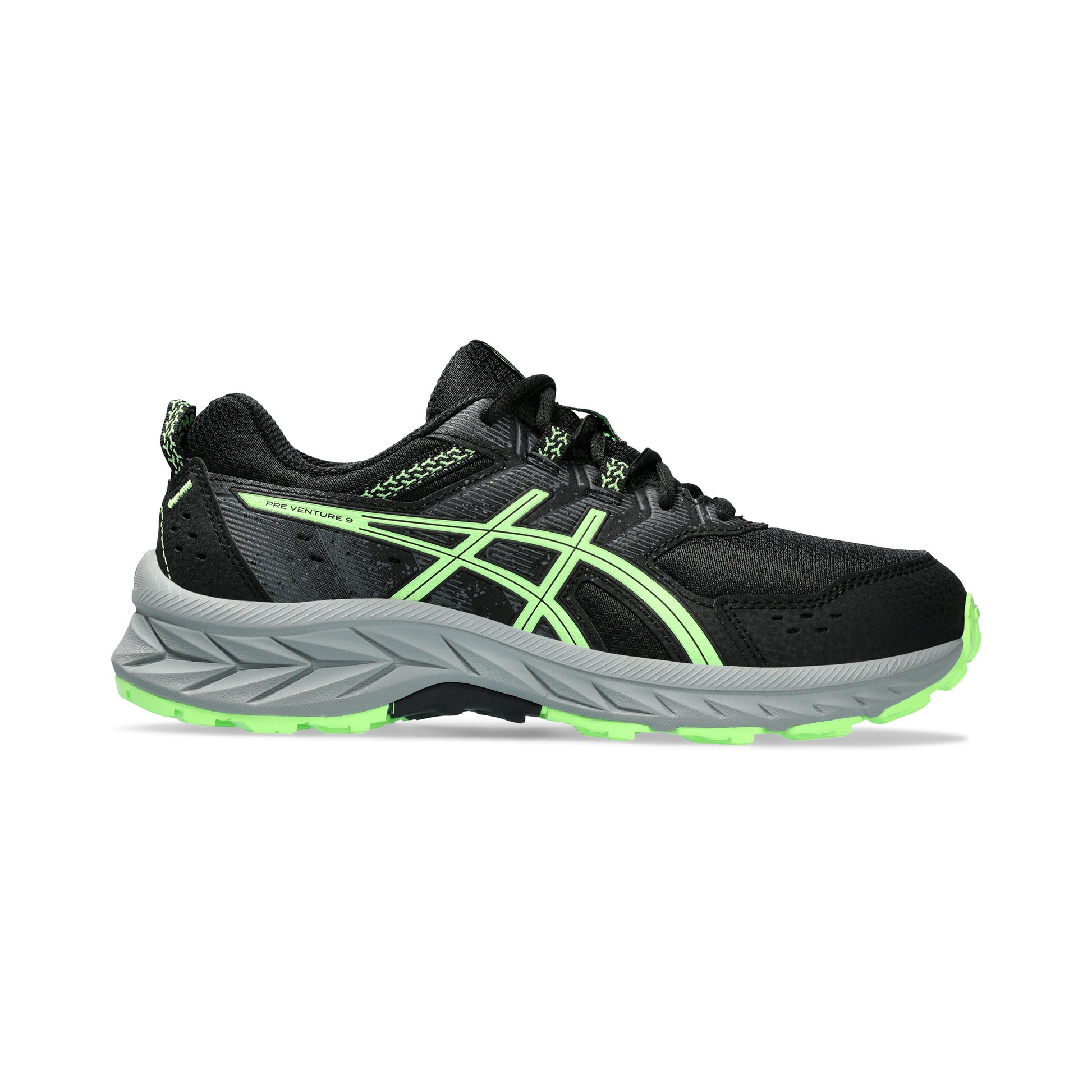 ASICS Pre-Venture 9 GS Chaussure trail Enfants - noir, vert fluo