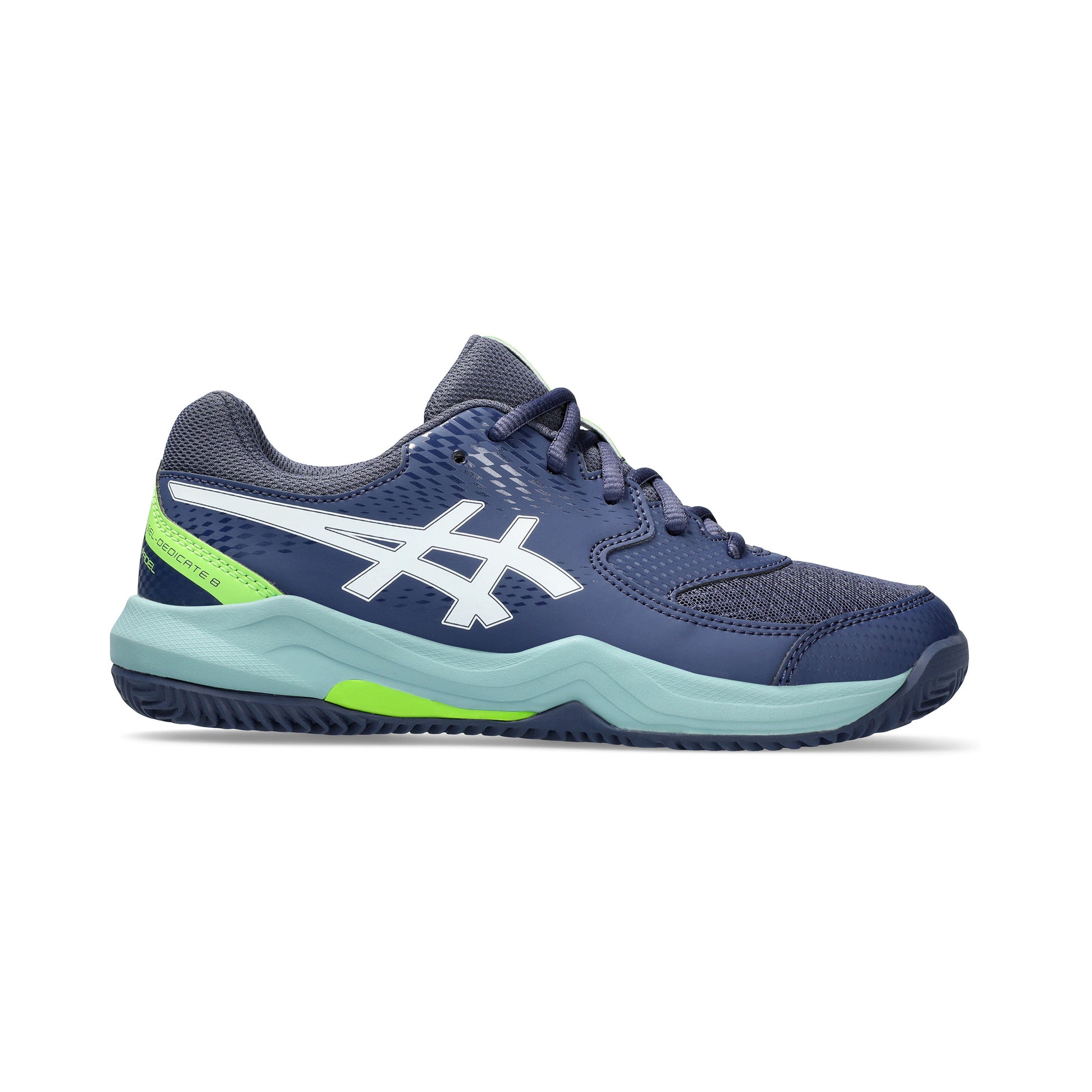 ASICS GEL-DEDICATE 8 PADEL GS Chaussures padel Enfants-bleu foncé, vert fluo
