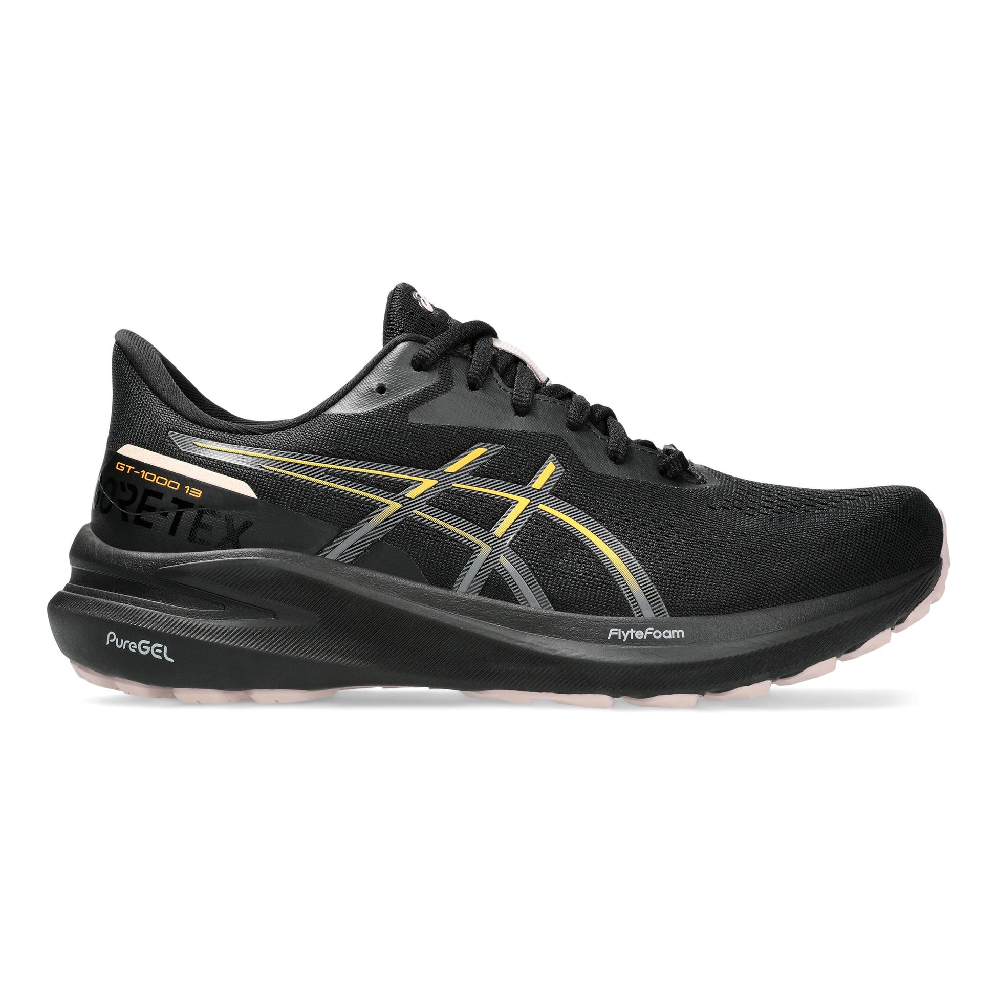 ASICS GT-1000 13 GTX Chaussure De Running Avec Stabilisateurs Femmes-Noir,Orange