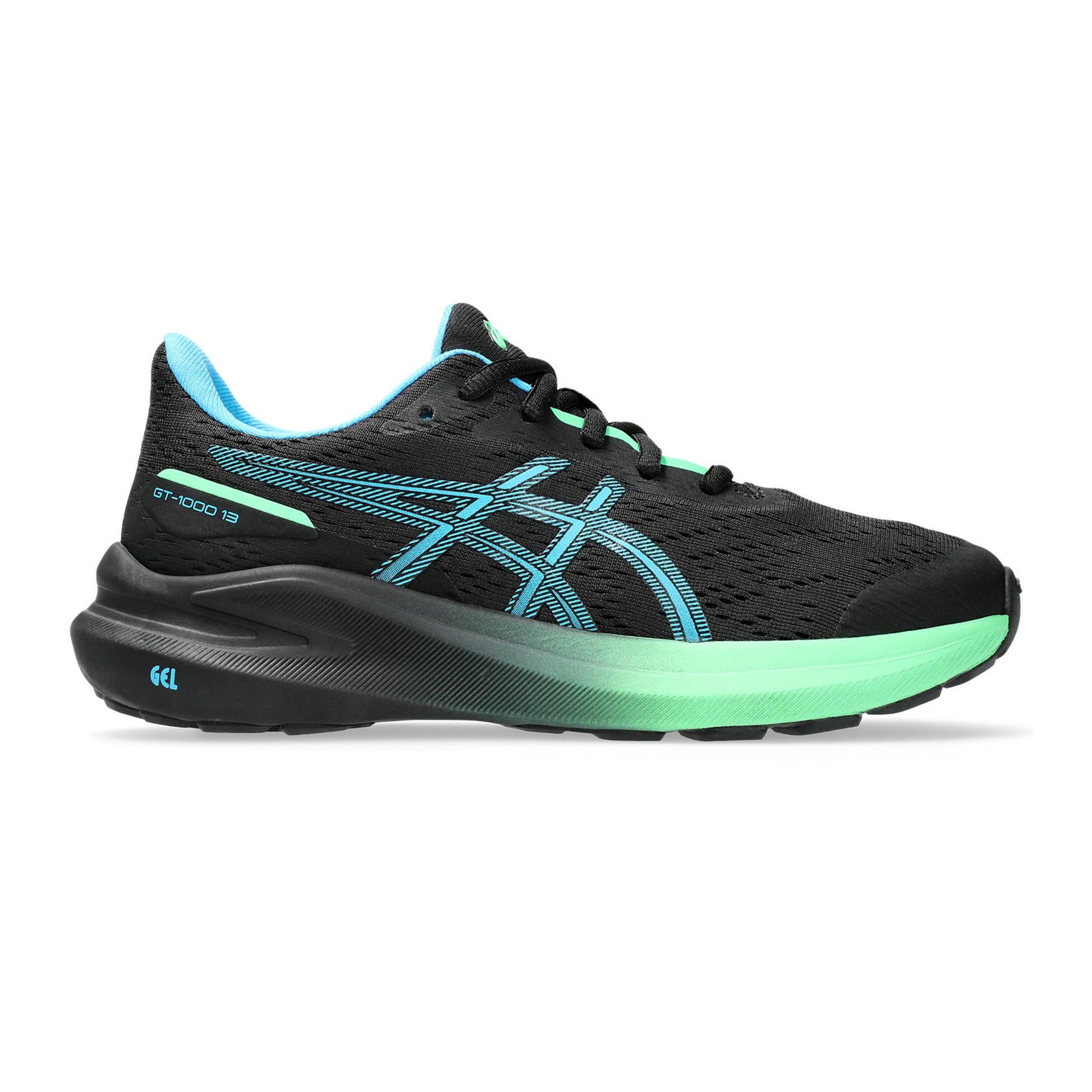 ASICS GT-1000 13 GS Chaussure de running avec stabilisateurs Enfants - noir, vert