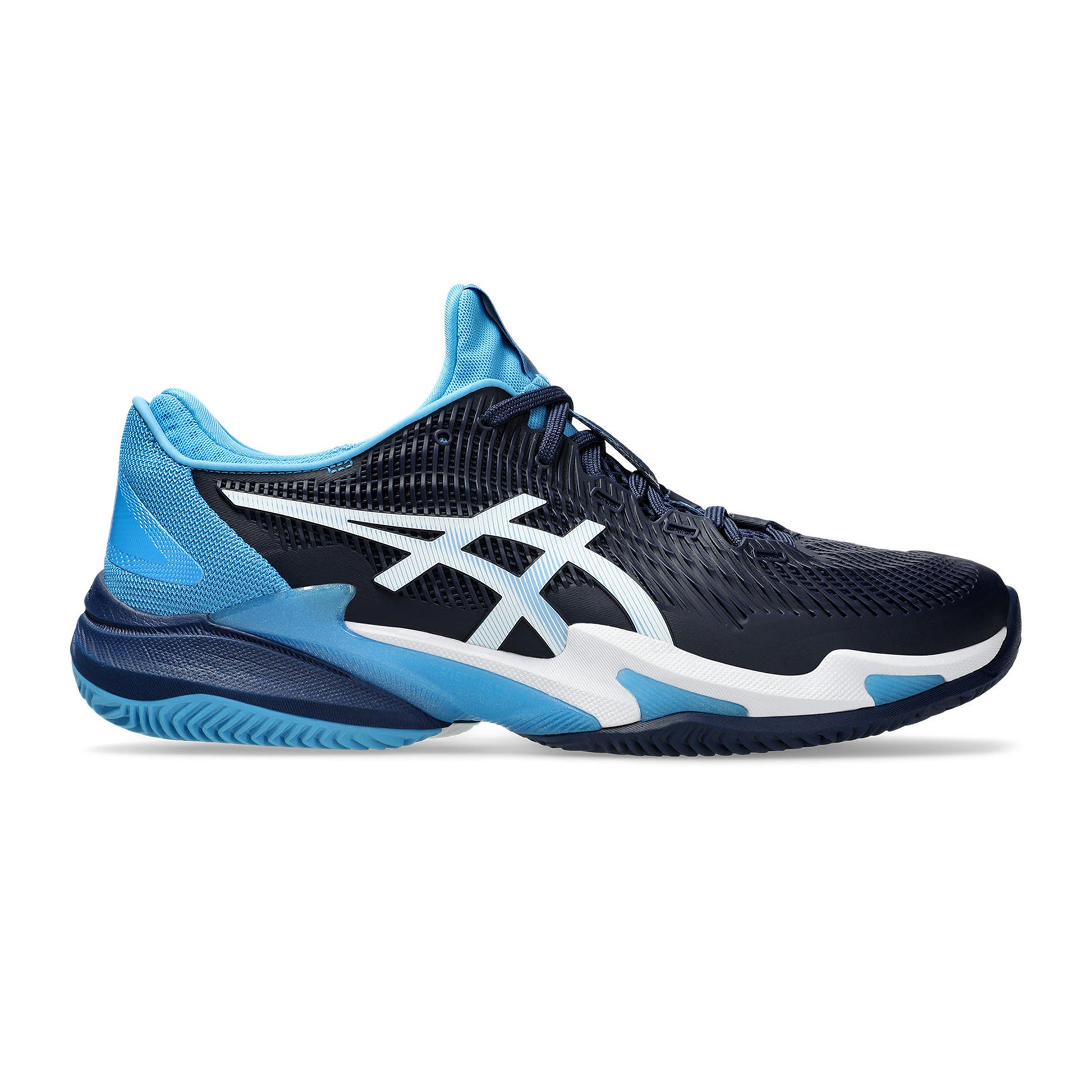 ASICS Court FF 3 Novak Chaussure terre battue Hommes - bleu foncé, bleu clair