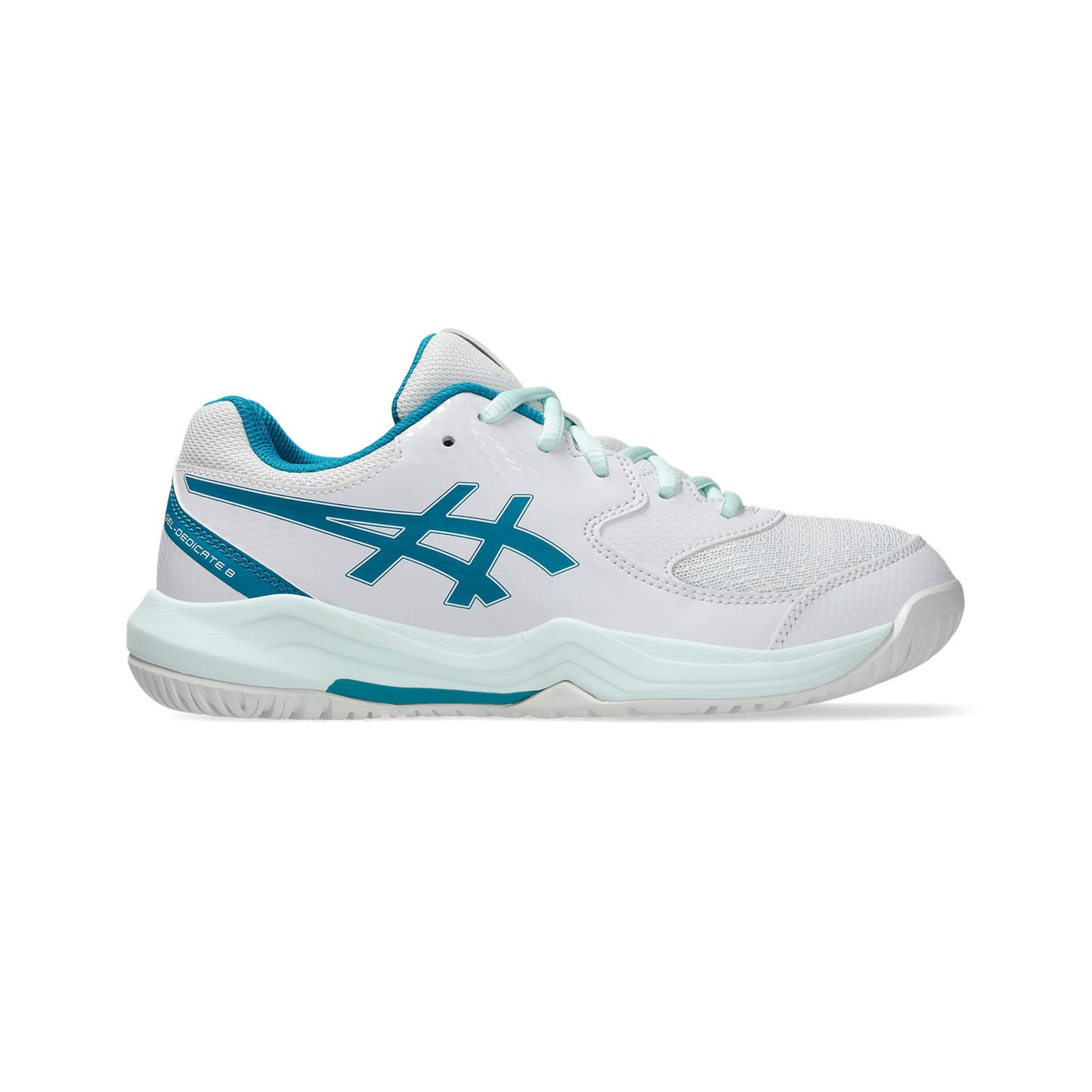 ASICS Gel-Dedicate 8 GS Chaussures toutes surfaces Enfants - blanc, bleu petrol