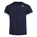 Court T-shirt Hommes - bleu foncé, blanc