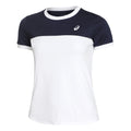 Court T-shirt Femmes - blanc, bleu foncé