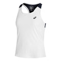 Court Débardeur tank top Femmes - blanc, bleu foncé