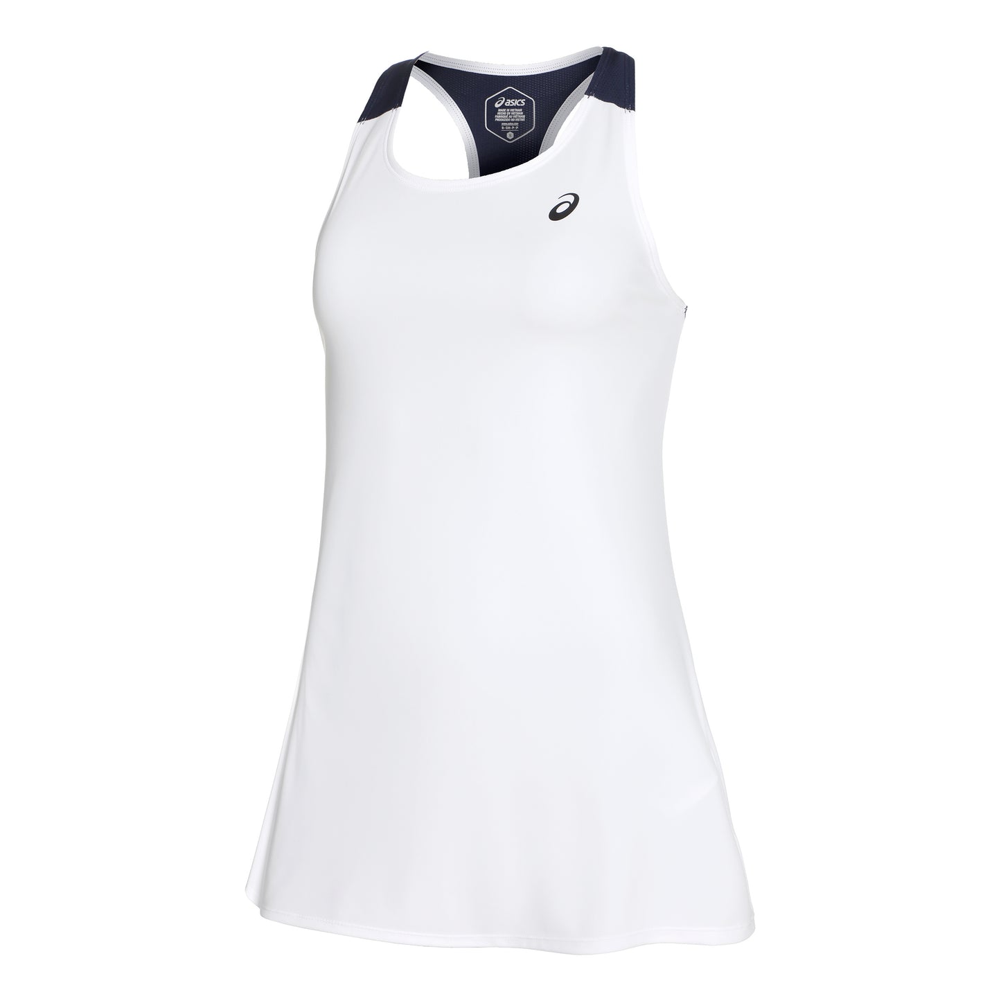 ASICS Court Robe Femmes - blanc, bleu foncé