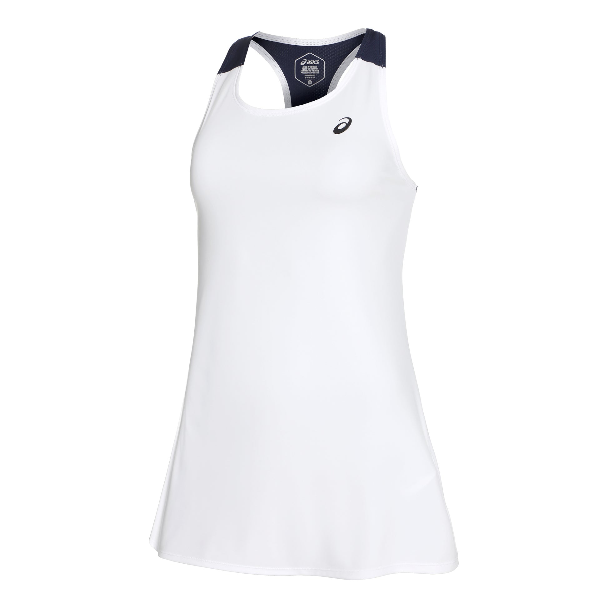 ASICS Court Robe Femmes - blanc, bleu foncé