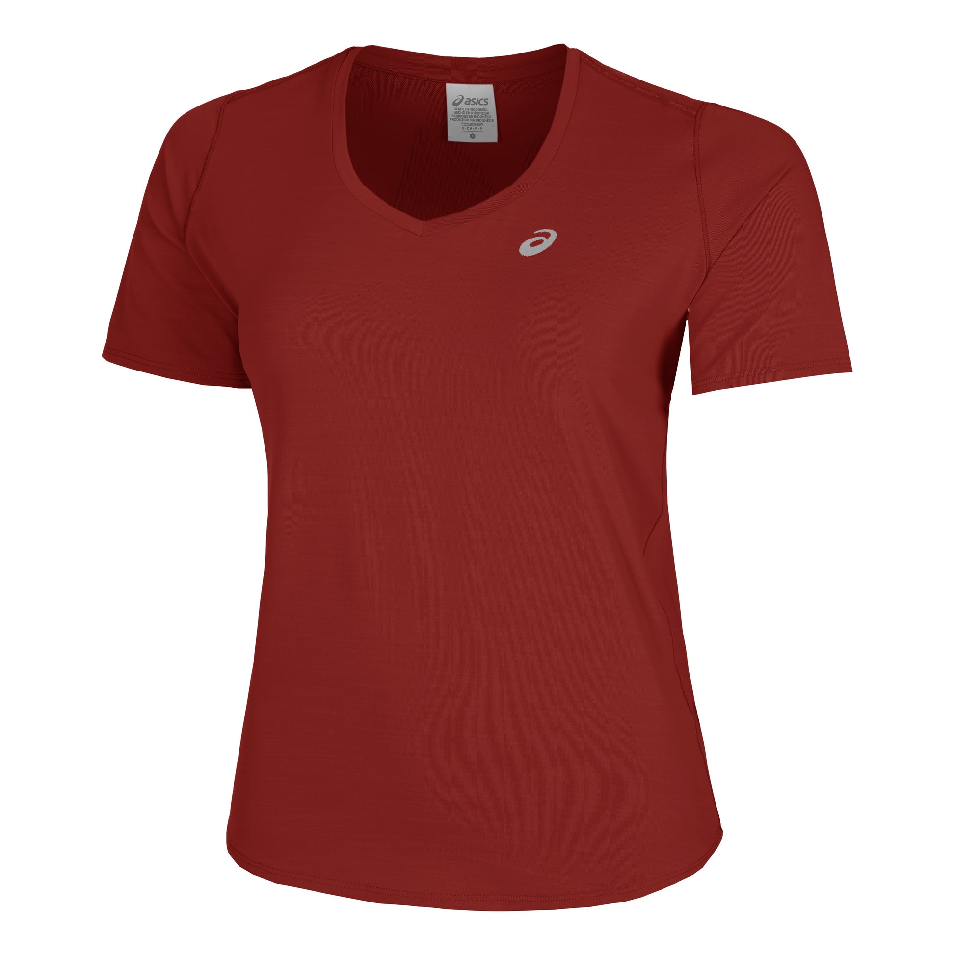 ASICS Road V-Neck Maillot de course Femmes - rouge foncé,