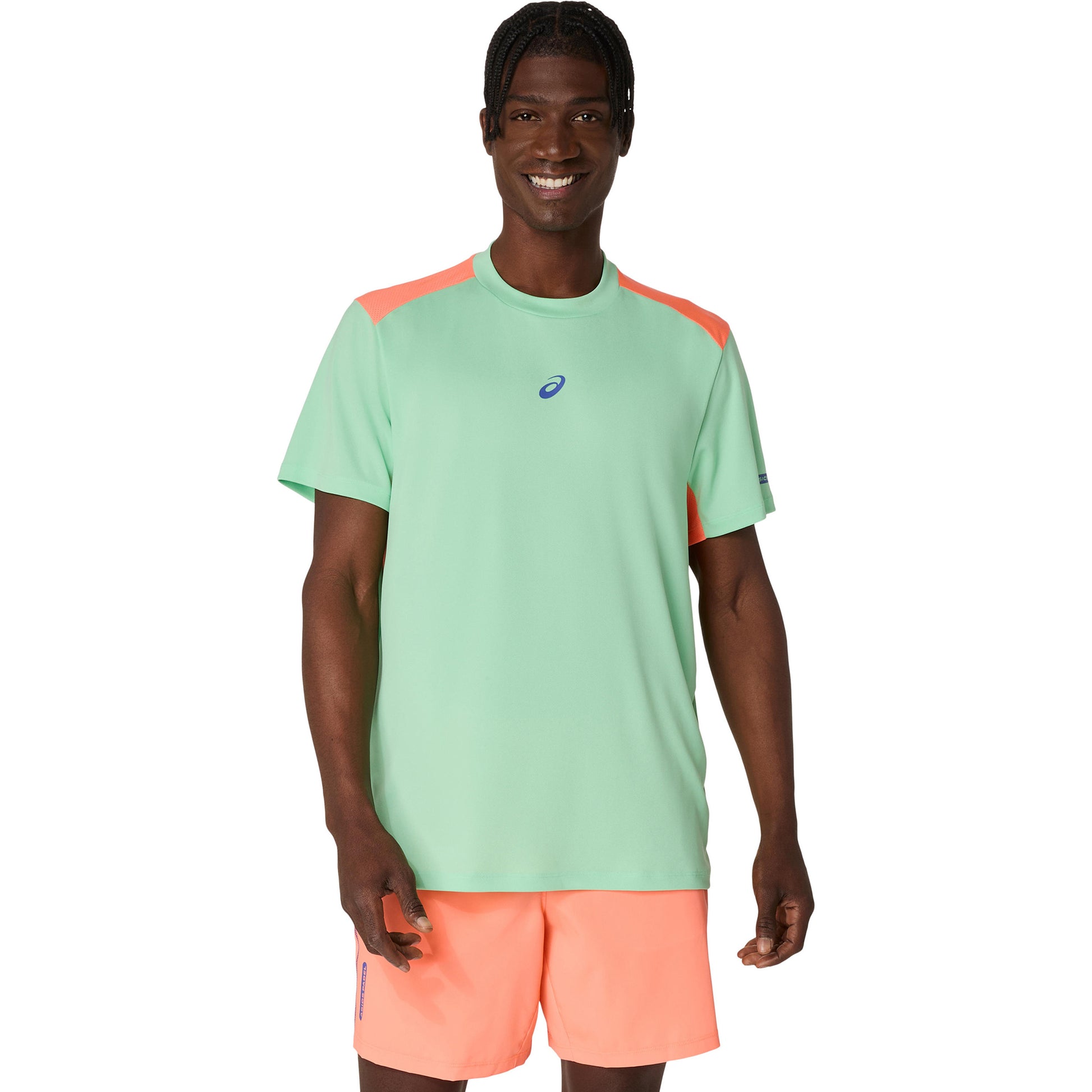 ASICS Court T-shirt Hommes-Vert,Corail