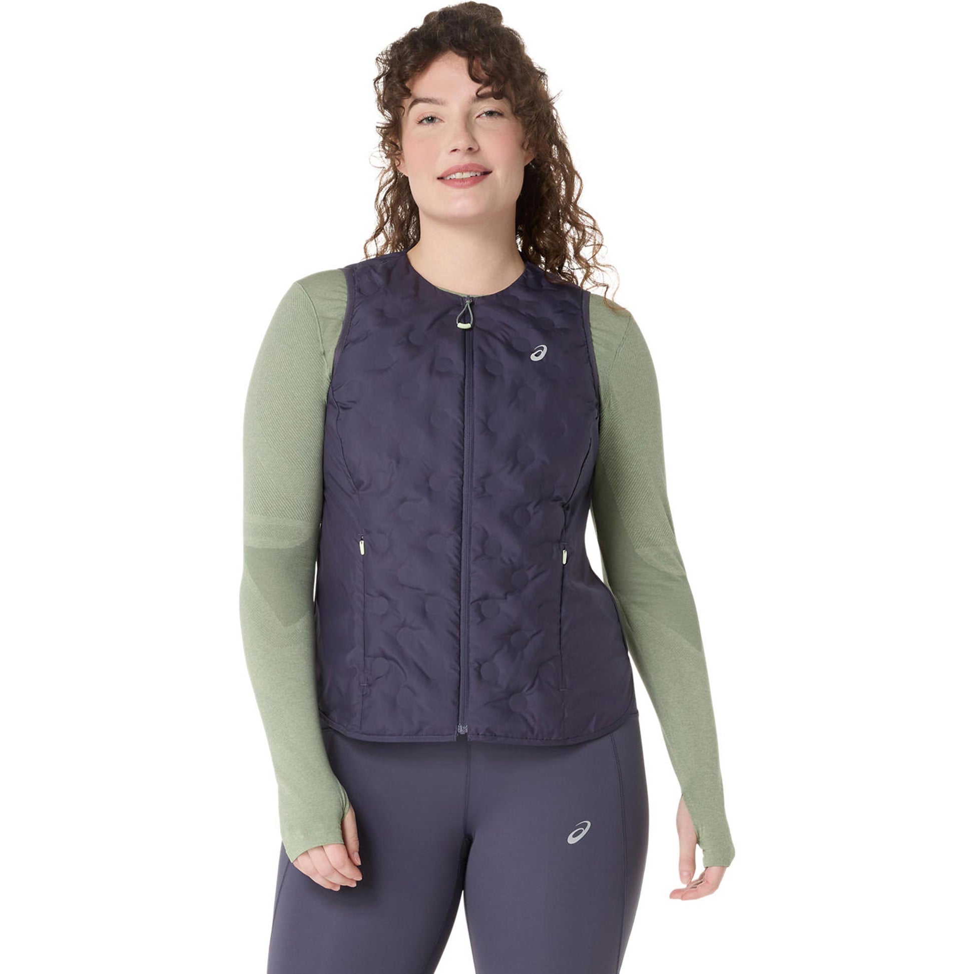 ASICS Nagino Padded  Gilets de course Femmes - bleu gris
