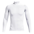 Heatgear Comp Mock Haut Manches Longues Hommes-Blanc