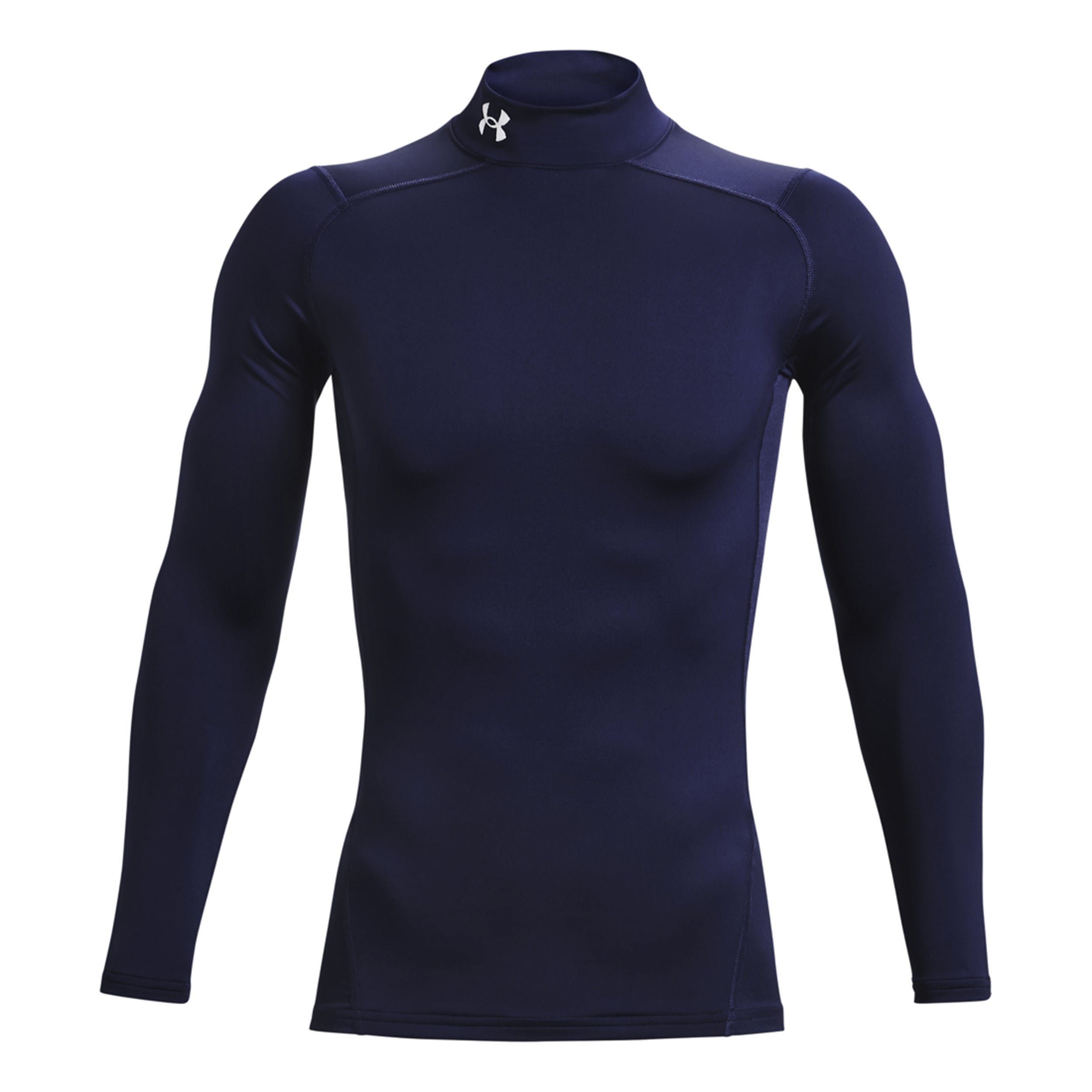 Under Armour Coldgear Comp Mock Haut Manches Longues Hommes-Bleu Foncé