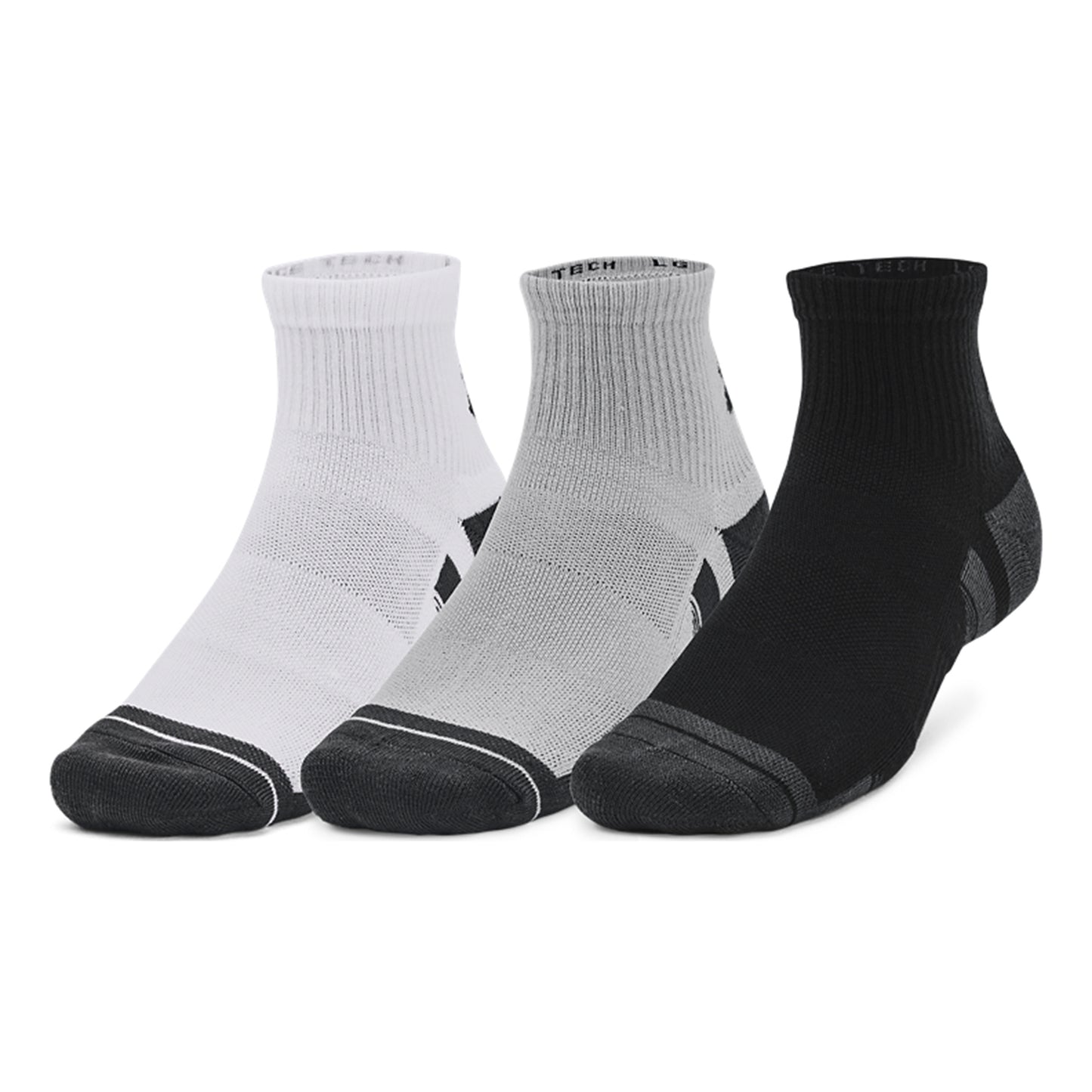 Under Armour Performance Tech Quarter Chaussettes De Tennis Pack De 3-Gris,Multicouleur
