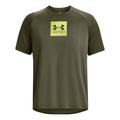 Tech printed fill T-shirt Hommes - vert foncé, jaune