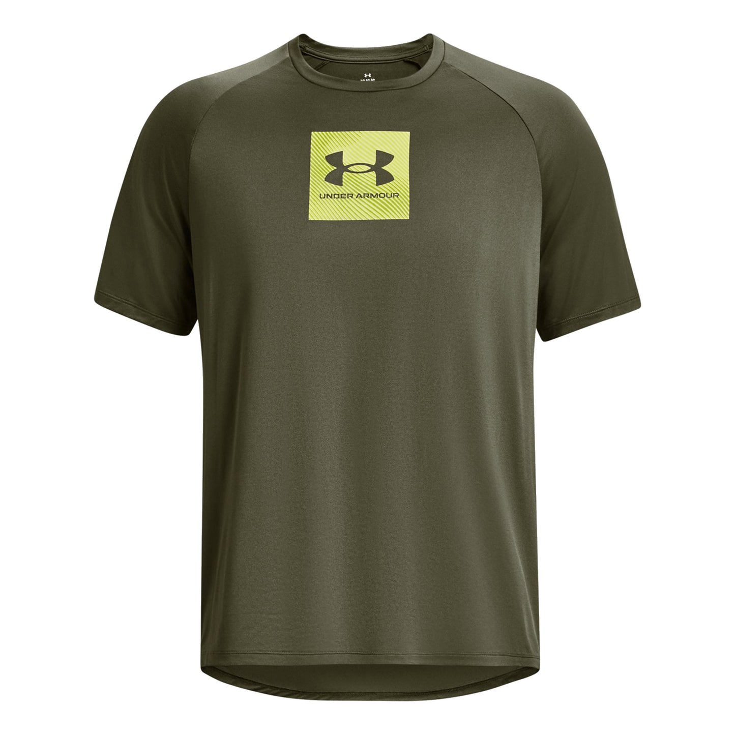Under Armour Tech printed fill T-shirt Hommes - vert foncé, jaune