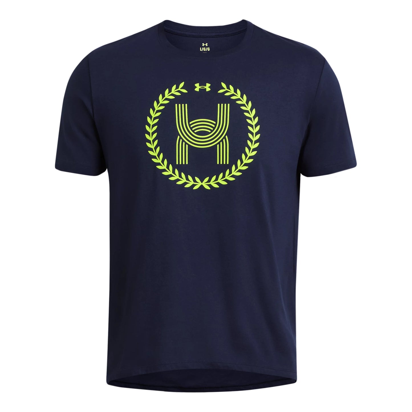 Under Armour Run Everywhere Wreath SS Maillot De Course Hommes-Bleu Foncé,Jaunes Fluo