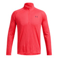 Tech Textured Half-Zip Haut manches longues Hommes - rouge,