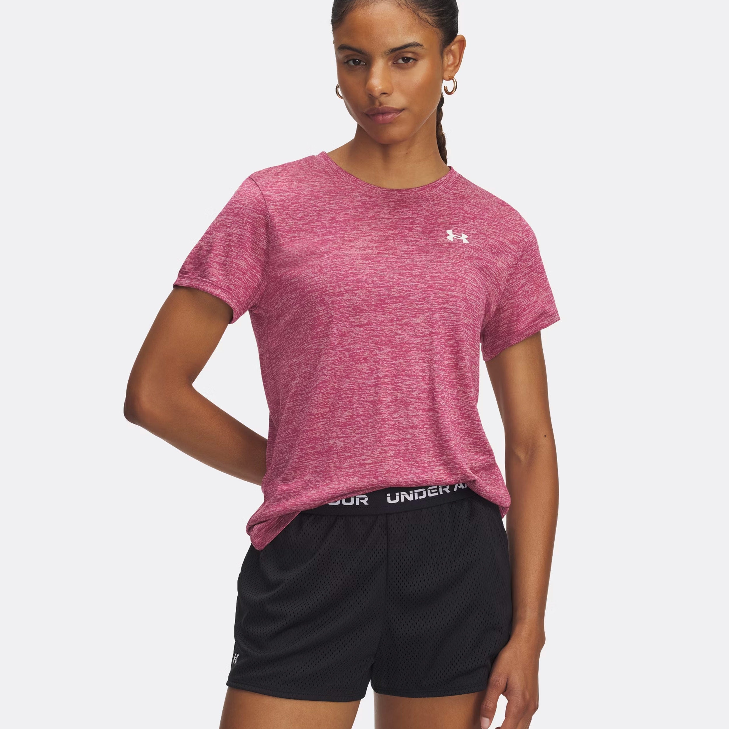 Under Armour Tech Twist T-shirt Femmes-Berry, Blanc