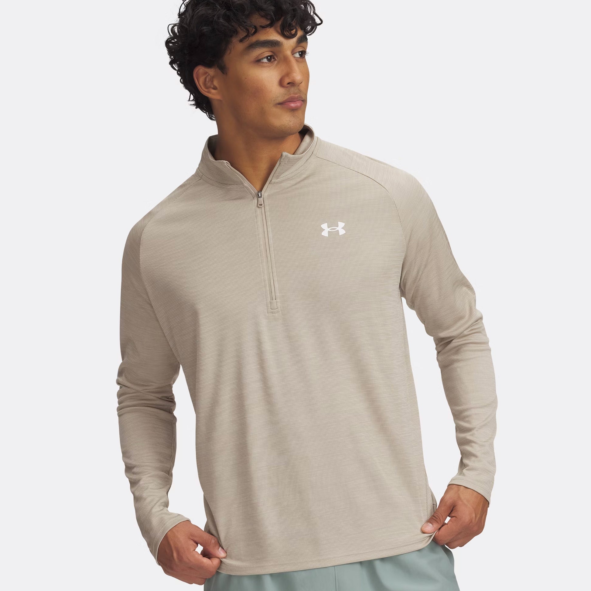 Under Armour Tech Textured Half-Zip Haut manches longues Hommes - marron,