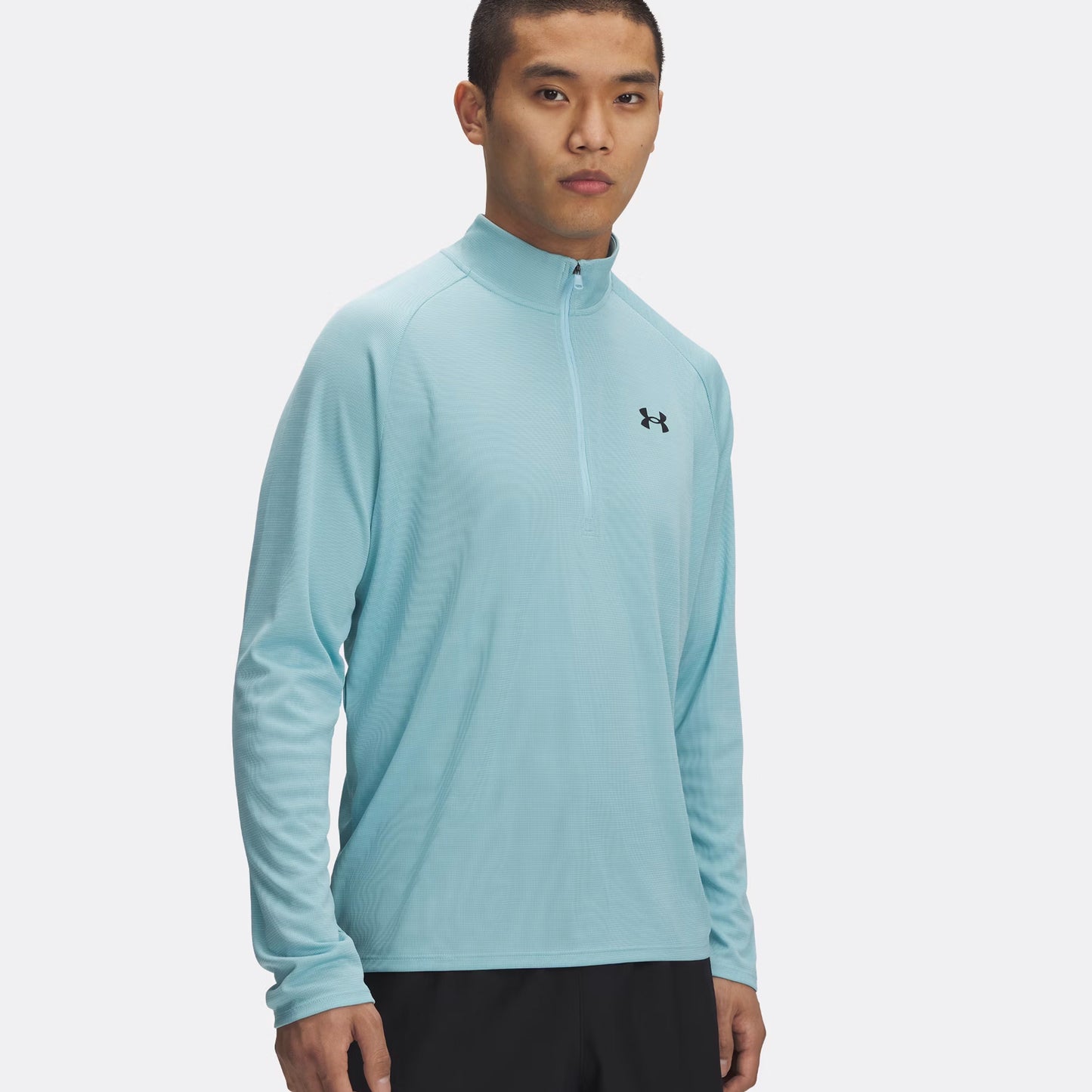 Under Armour Tech Textured Half-Zip Haut Manches Longues Hommes-Bleu
