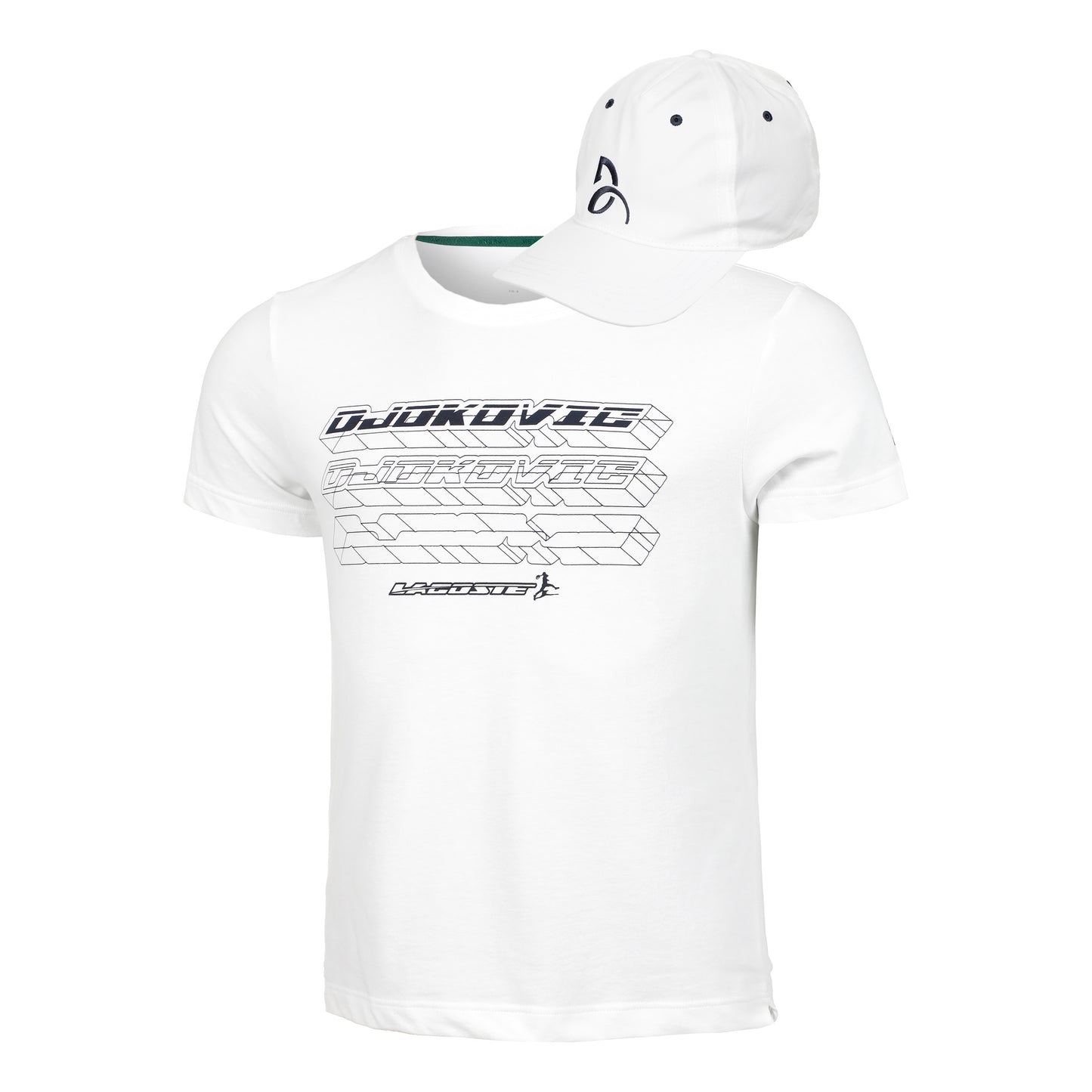 Lacoste Djokovic Cap + T-shirt Hommes - blanc,