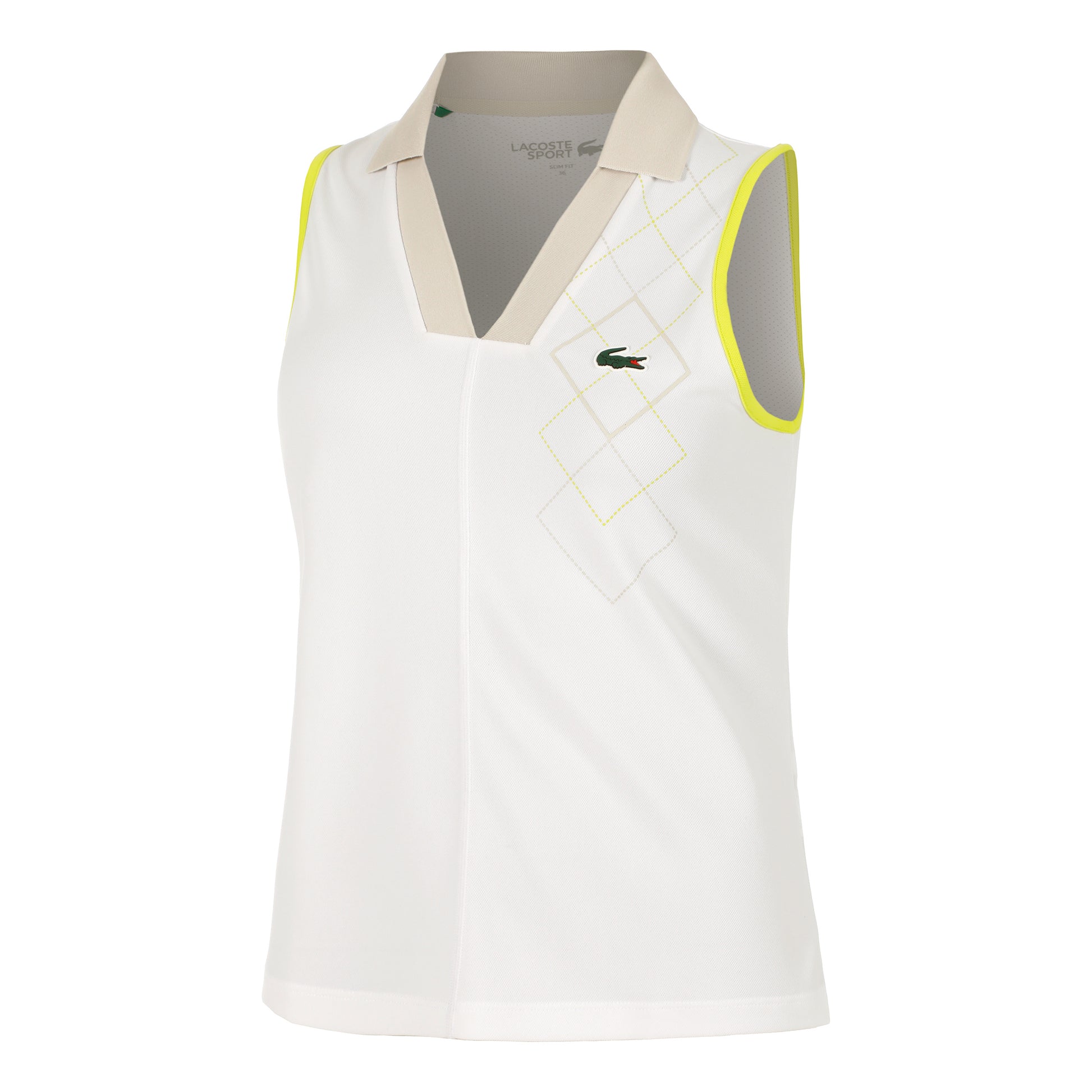 Lacoste Polo Femmes - blanc, jaune