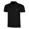 Ribbed Collar Polo Hommes - noir
