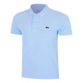 Ribbed Collar Polo Hommes - bleu clair