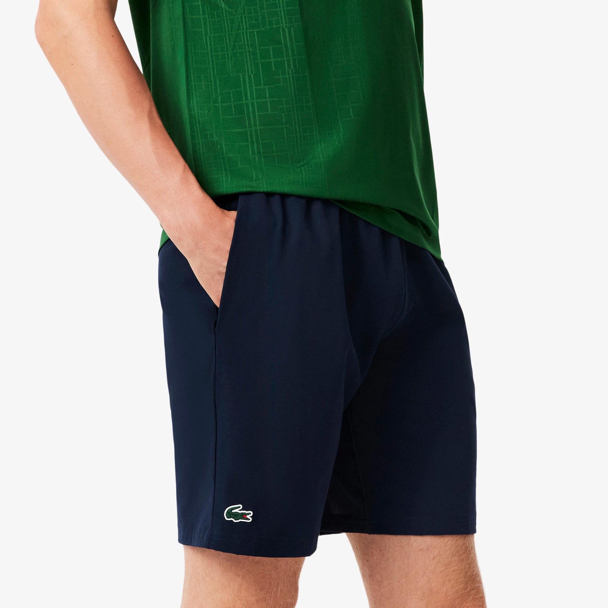 Lacoste Djokovic Shorts Hommes - bleu foncé, vert