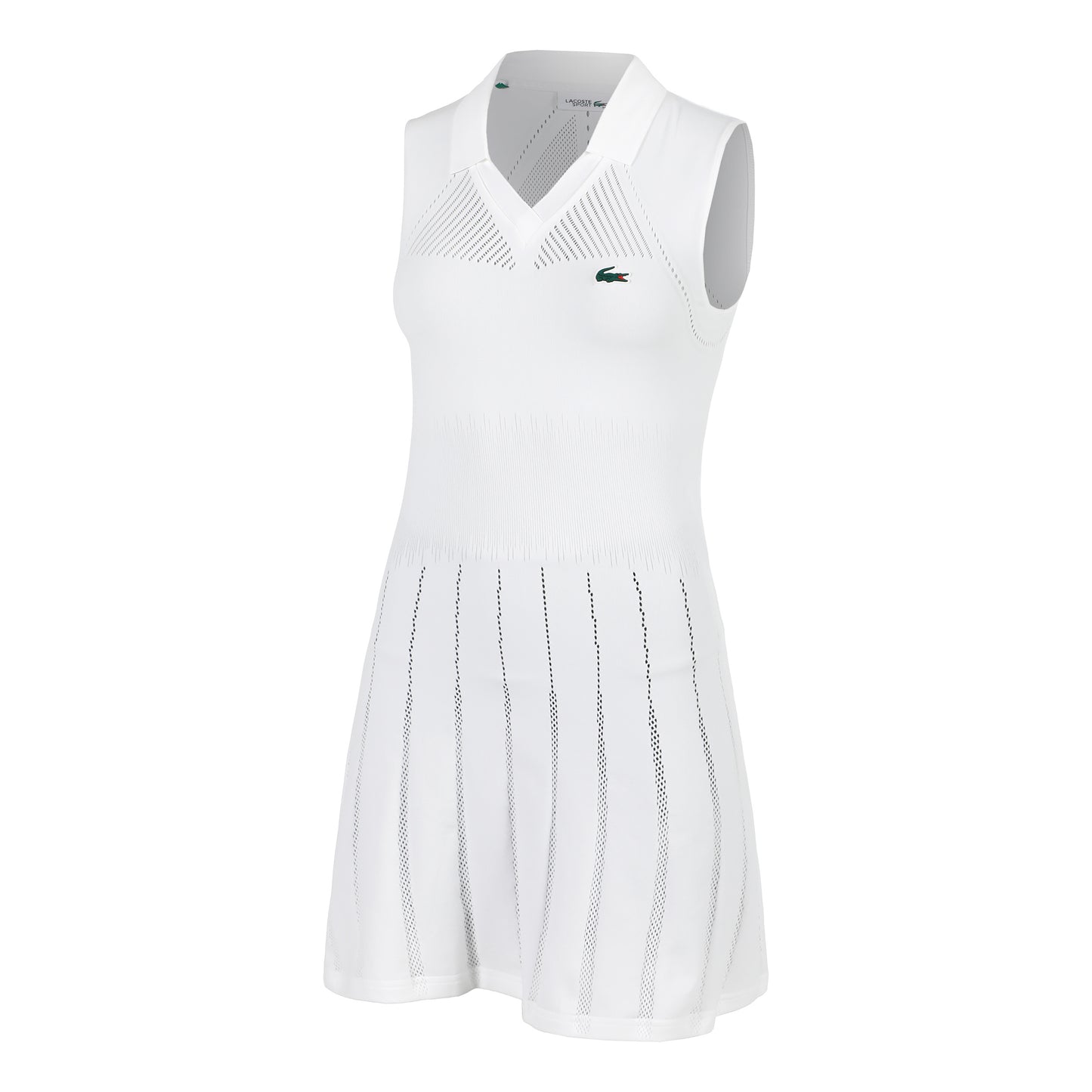 Lacoste Robe Femmes - blanc, vert foncé