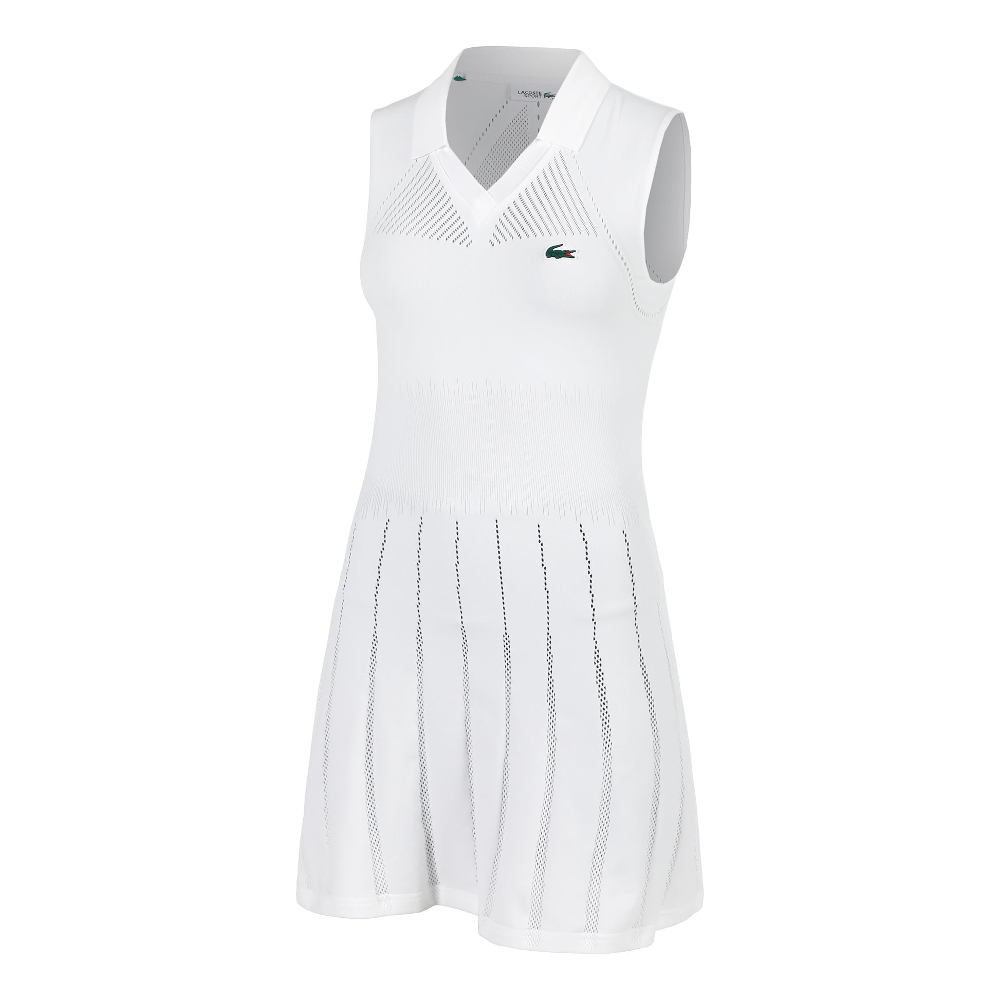 Lacoste Robe Femmes - blanc, vert foncé