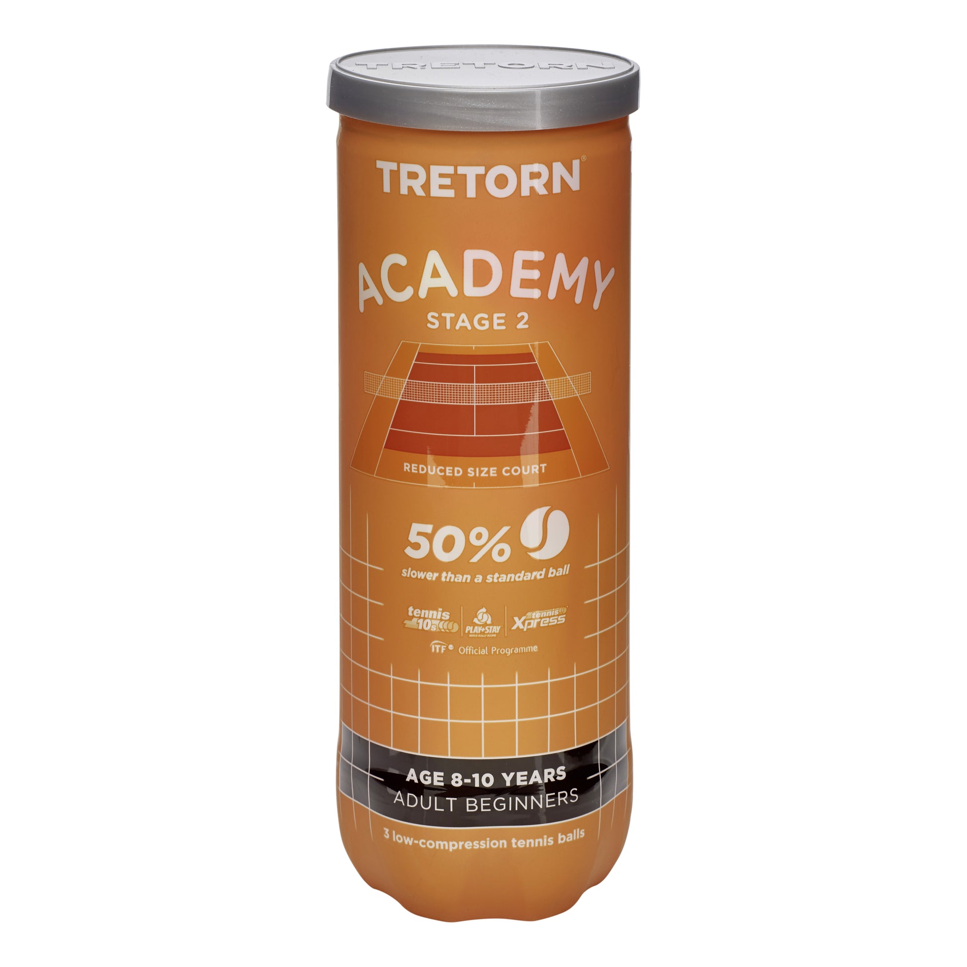 Tretorn Academy Orange (Stage 2) Tube de 3